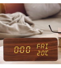 Load image into Gallery viewer, Premium Wooden Digital Alarm Clock