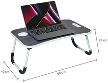 Load image into Gallery viewer, Foldable Laptop Table with Cup Holder, Tablet Groove and Mini Drawer