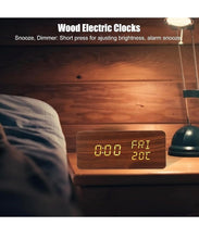 Load image into Gallery viewer, Premium Wooden Digital Alarm Clock